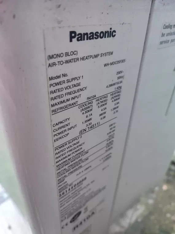 2P2C a réalisé un dépannage pompes à chaleur Panasonic à Liré.