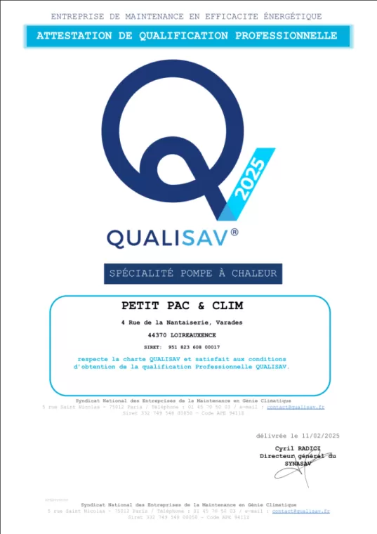QUALISAV PAC PETIT PAC & Clim - 2P2C situé à Varades